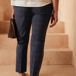 Banana Republic Women’s Ryan Navy Plaid Dress Pants